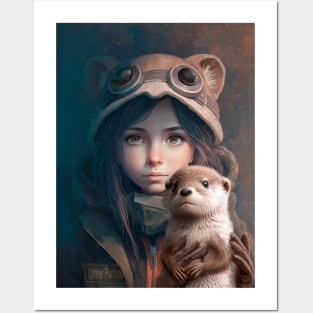 Girl and otter Posters and Art